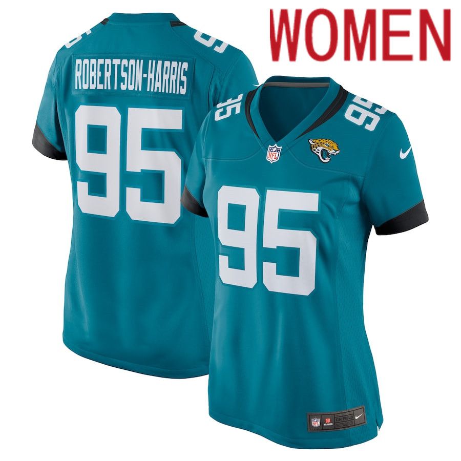 Cheap Women Jacksonville Jaguars 95 Roy Robertson-Harris Nike Green Game NFL Jersey